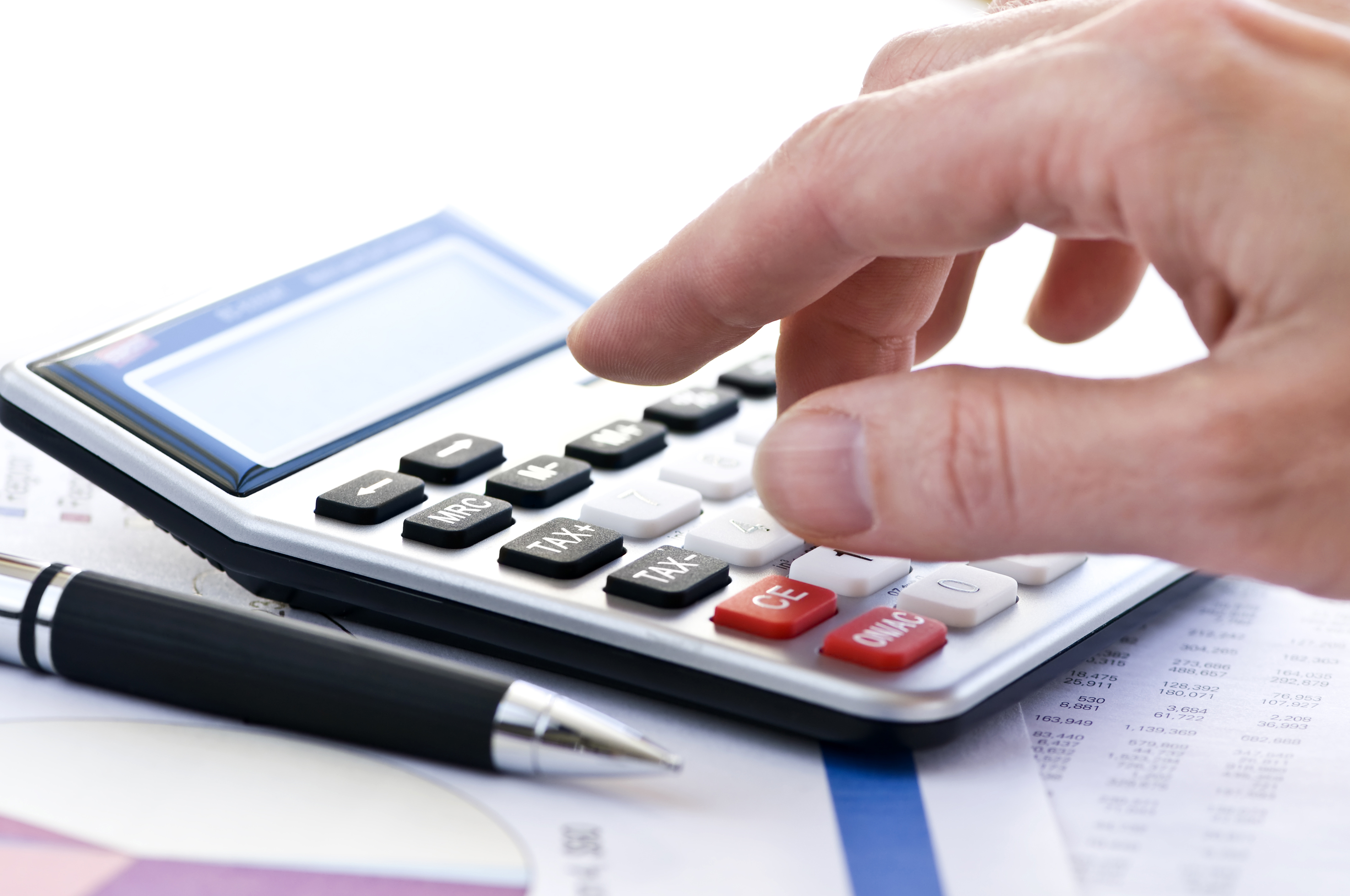Tax calculator and pen